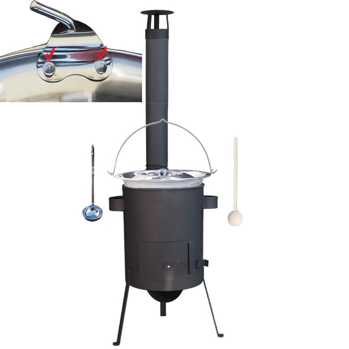 Nerezový kotlík 15 L s nitmi (0,8 mm) INOX + žiaruvzdorná kotlina 36 PLUS 600 4 MM
